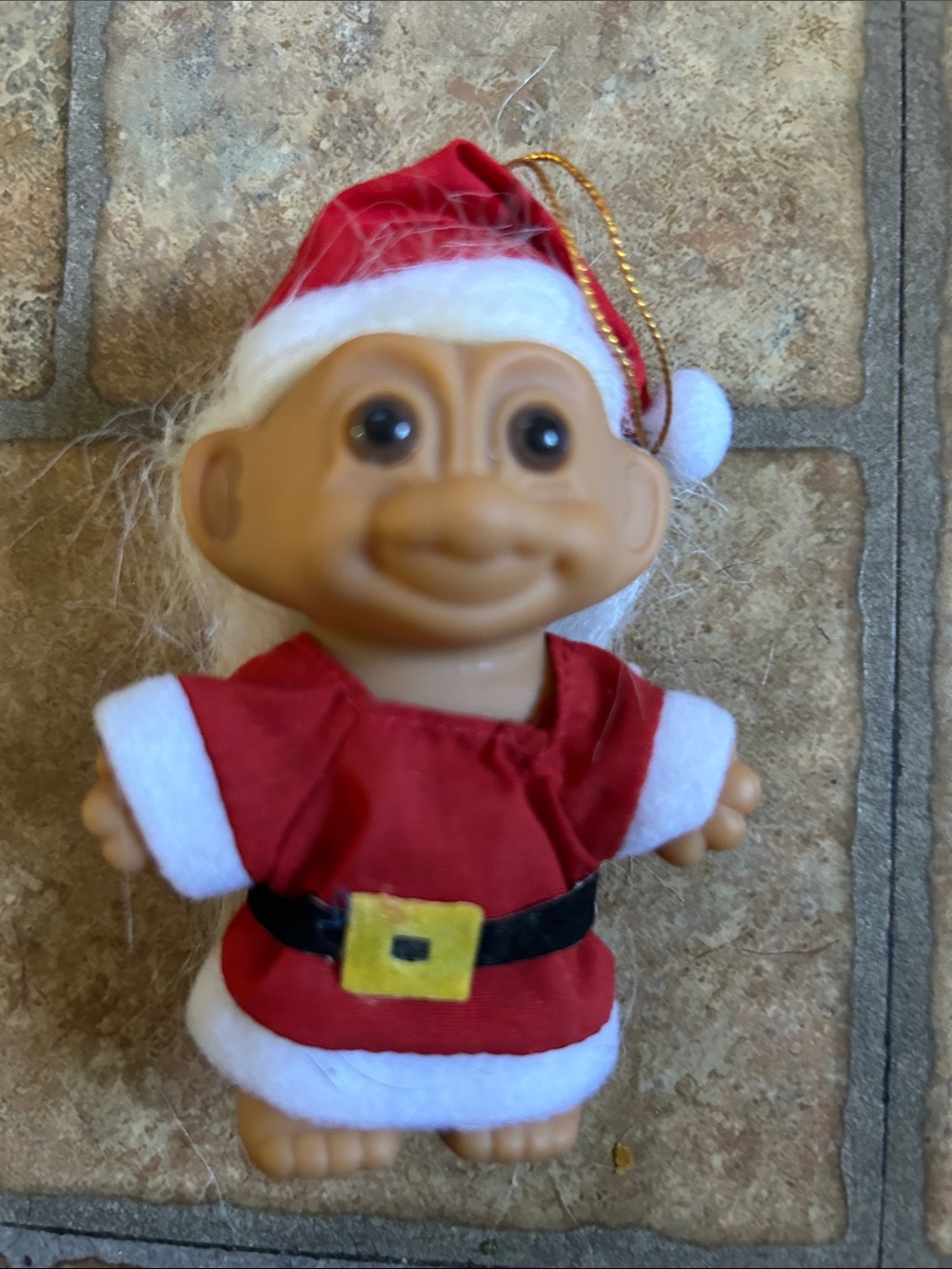 Santa Troll Ornament in Red and White